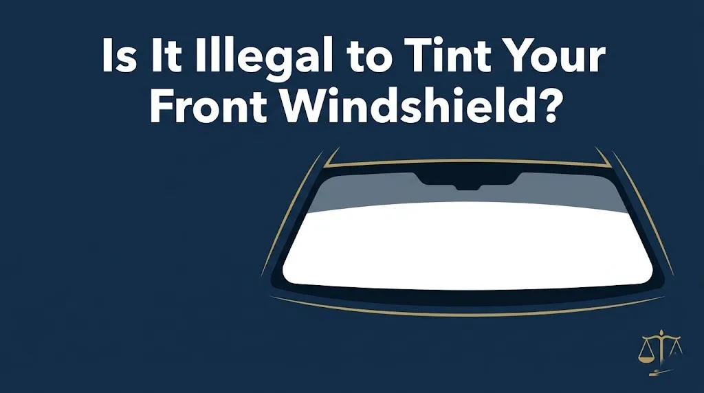 Is it illegal to tint your front windshield a legal explainer banner showing windshield tint rules by state