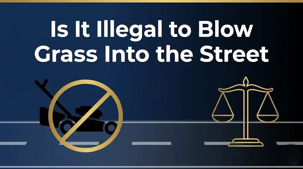 Blowing grass into the street