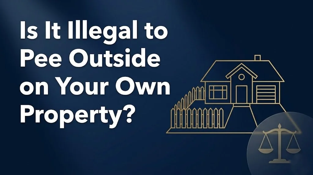 Peeing outside on your own property
