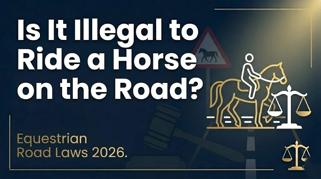 Riding a horse on the road