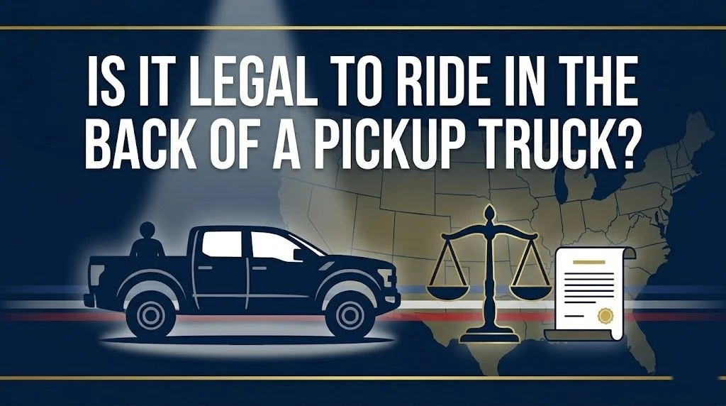Riding in the back of a pickup truck