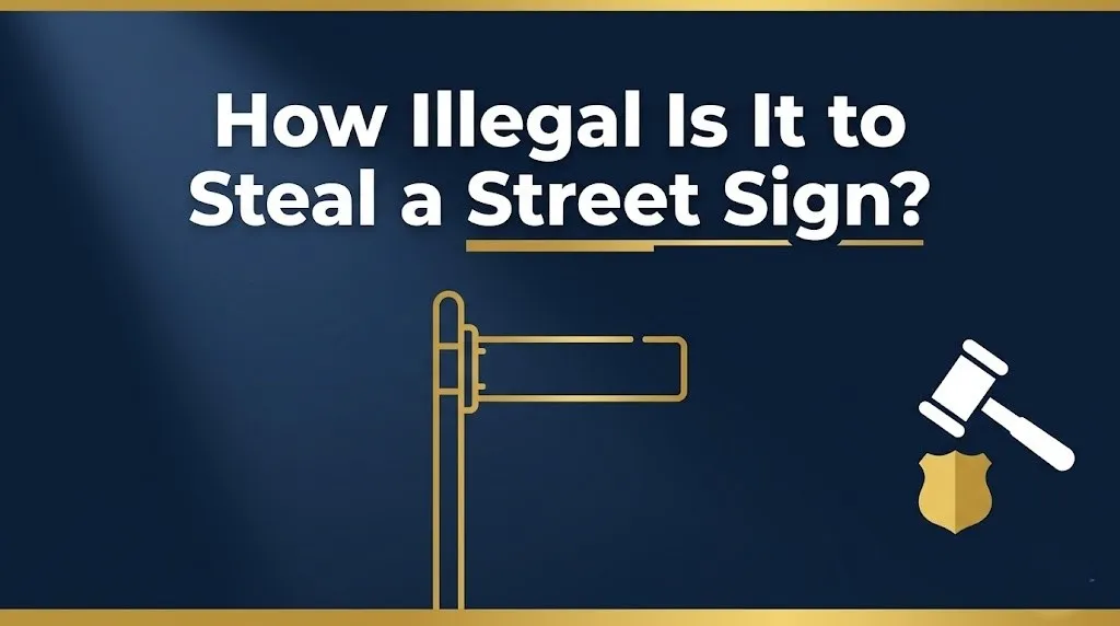 Stealing a street sign