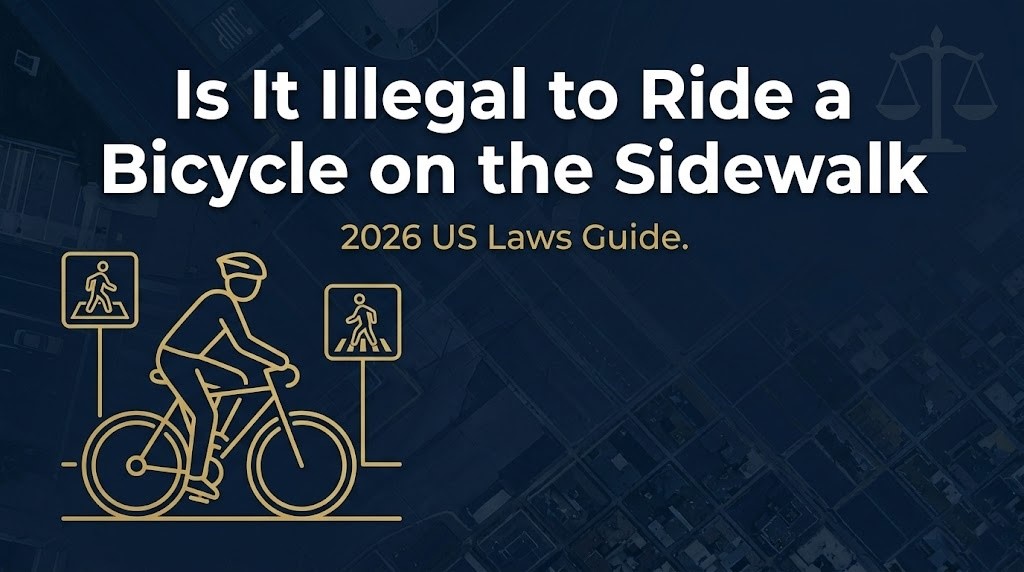 Riding a bicycle on the sidewalk