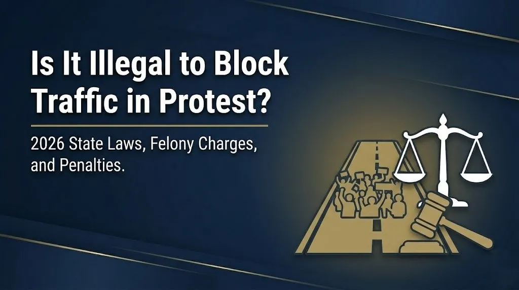 Blocking traffic during a protest