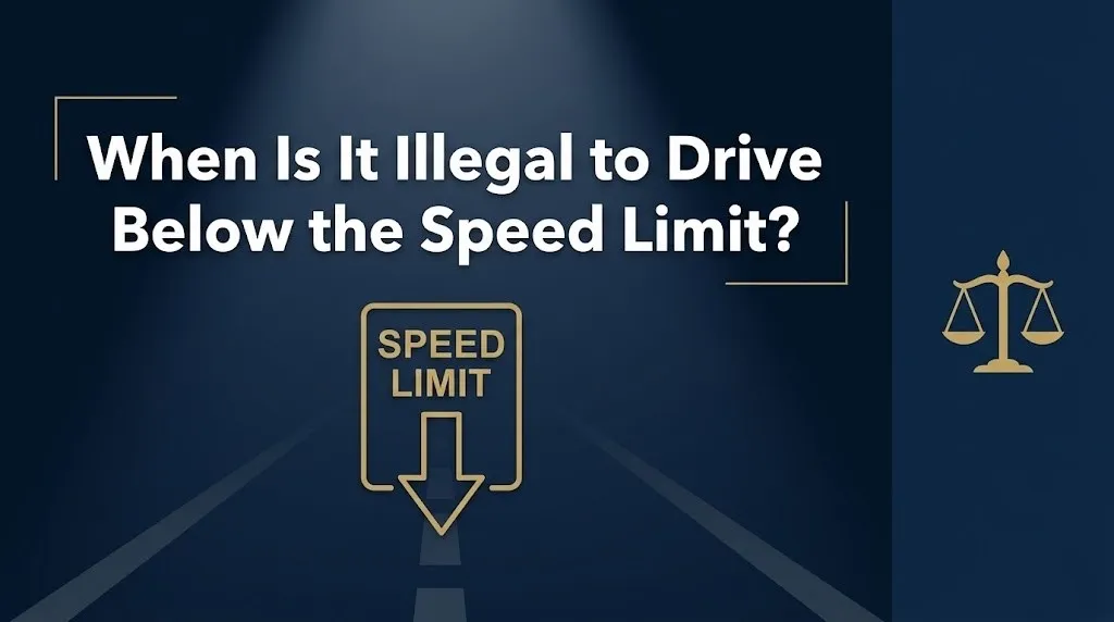 Driving below the speed