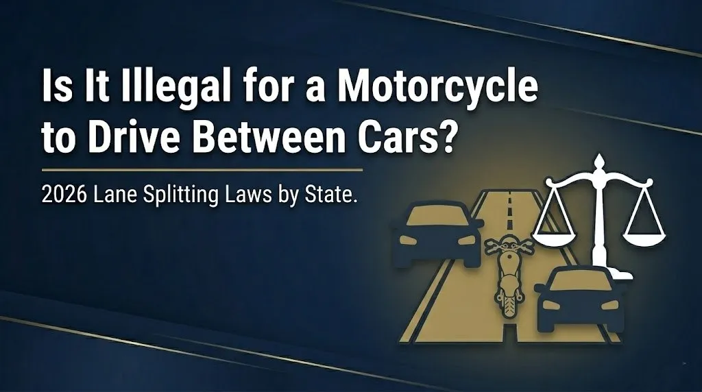 Driving between cars on a motorcycle