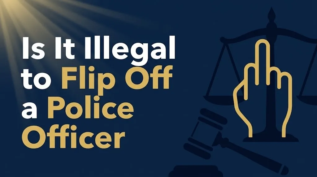 Flipping off a police officer