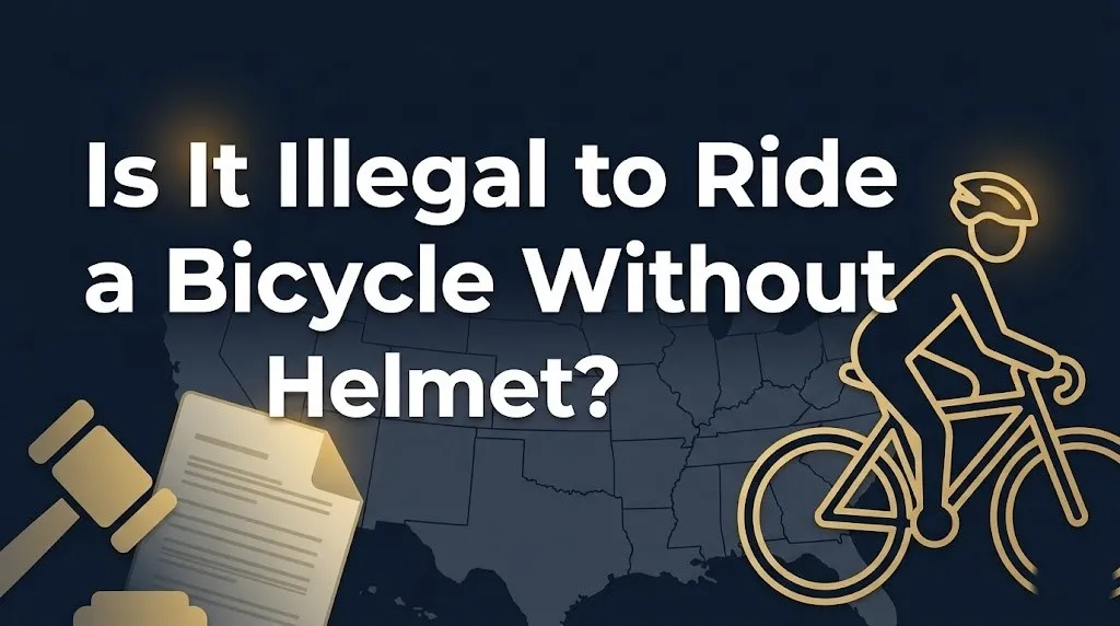Riding a bicycle without a helmet