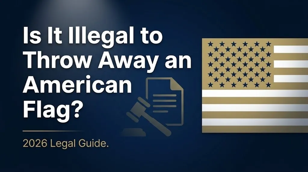 Throwing away an American flag