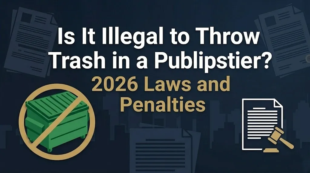Throwing trash in a public dumpster