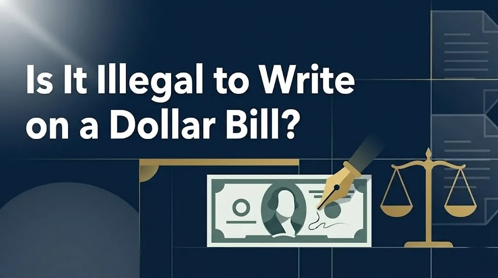 Writing on a dollar bill