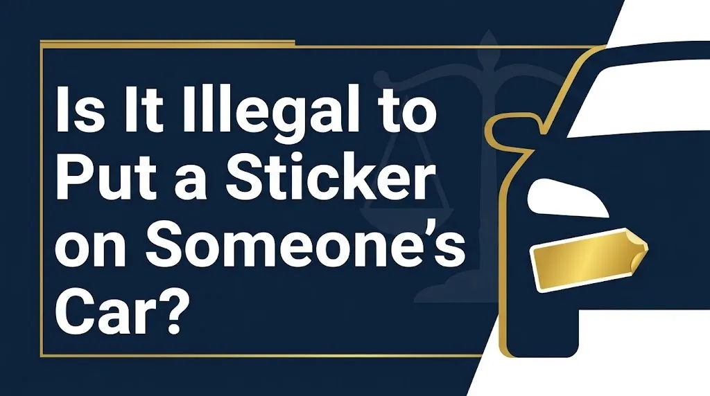 putting a sticker on someone's car
