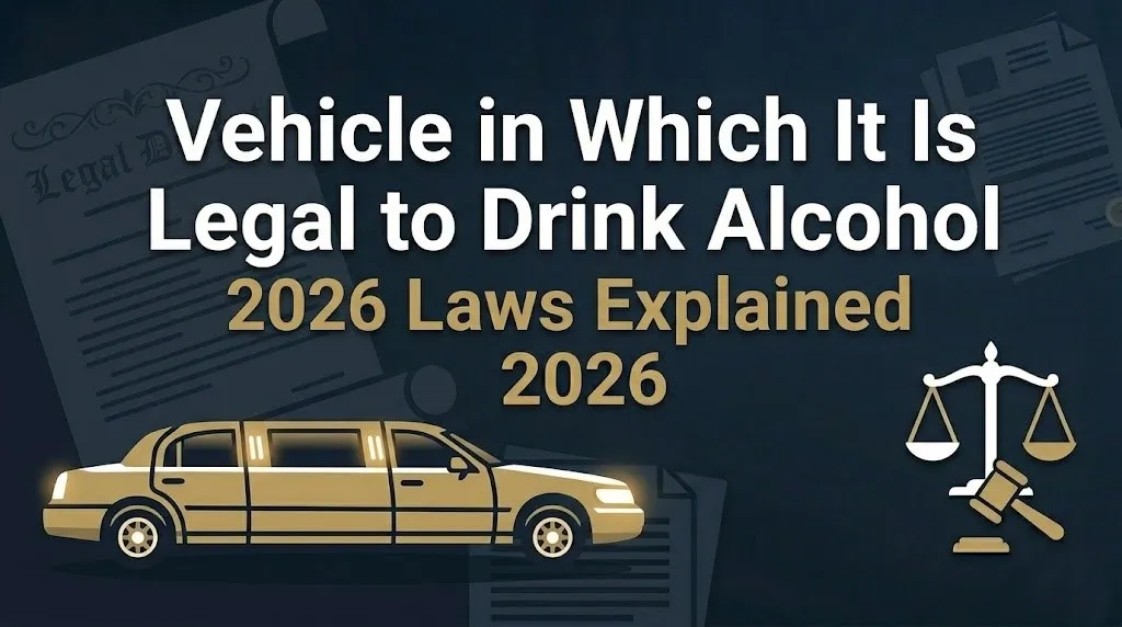 vehicle in which it is legal to drink alcohol